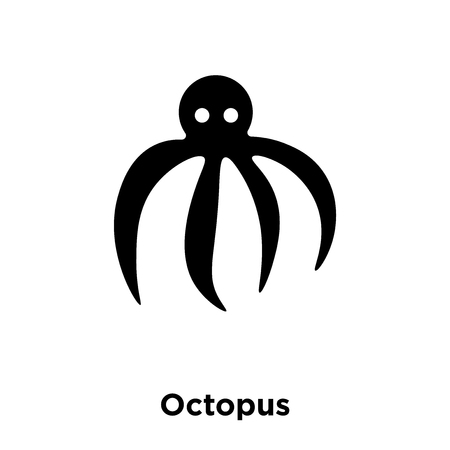 Octopus icon vector isolated on white background, logo concept of Octopus sign on transparent background, filled black symbolのイラスト素材