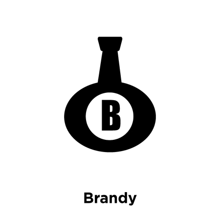 Brandy icon vector isolated on white background, logo concept of Brandy sign on transparent background, filled black symbolのイラスト素材
