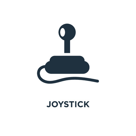 Joystick icon. Black filled vector illustration. Joystick symbol on white background. Can be used in web and mobile.のイラスト素材