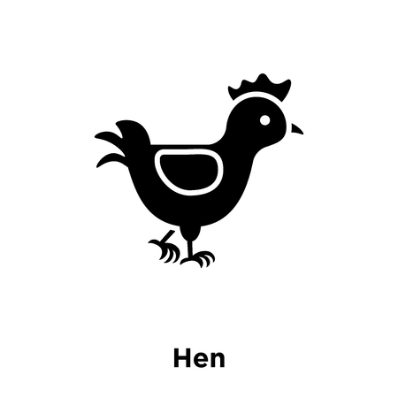 Hen icon vector isolated on white background, logo concept of Hen sign on transparent background, filled black symbolのイラスト素材