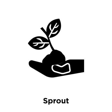 Sprout icon vector isolated on white background, logo concept of Sprout sign on transparent background, filled black symbolのイラスト素材