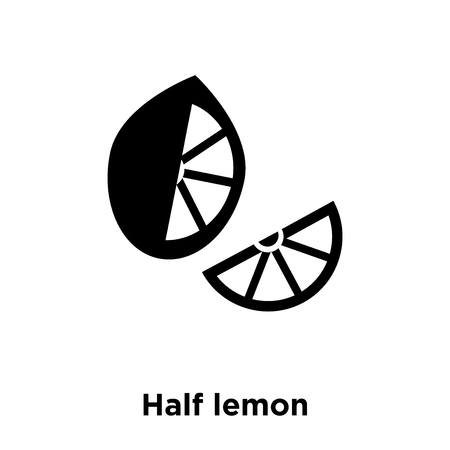 Half lemon icon vector isolated on white background, logo concept of Half lemon sign on transparent background, filled black symbolのイラスト素材