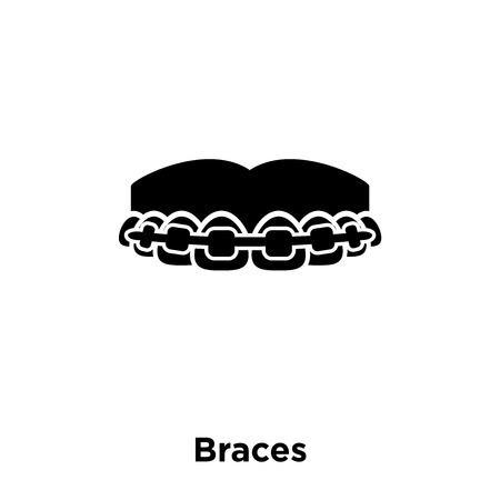 Braces icon vector isolated on white background, logo concept of Braces sign on transparent background, filled black symbolのイラスト素材