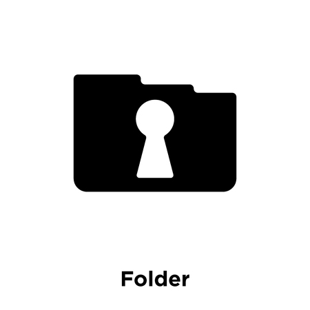 Folder icon vector isolated on white background, logo concept of Folder sign on transparent background, filled black symbolのイラスト素材