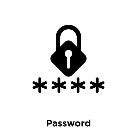 Password icon vector isolated on white background, logo concept of Password sign on transparent...