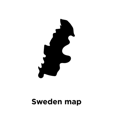 Sweden map icon vector isolated on white background, logo concept of Sweden map sign on transparent background, filled black symbolのイラスト素材