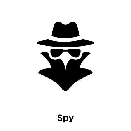 Spy icon vector isolated on white background, logo concept of Spy sign on transparent background, filled black symbol