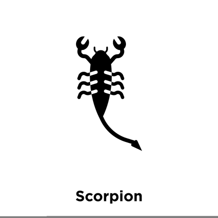 Scorpion icon vector isolated on white background, logo concept of Scorpion sign on transparent background, filled black symbolのイラスト素材