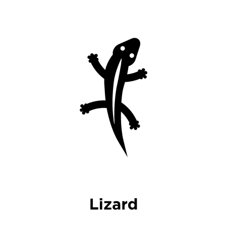 Lizard icon vector isolated on white background, logo concept of Lizard sign on transparent background, filled black symbolのイラスト素材