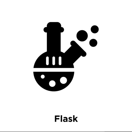Flask icon vector isolated on white background, logo concept of Flask sign on transparent background, filled black symbolのイラスト素材