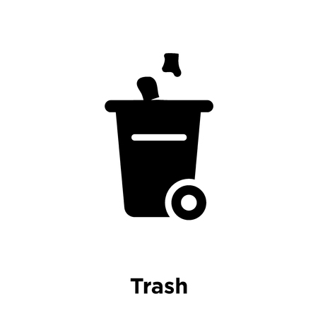 Trash icon vector isolated on white background, logo concept of Trash sign on transparent background, filled black symbolのイラスト素材