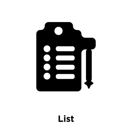 List icon vector isolated on white background, logo concept of List sign on transparent background, filled black symbolのイラスト素材