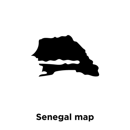 Senegal map icon vector isolated on white background, logo concept of Senegal map sign on transparent background, filled black symbolのイラスト素材