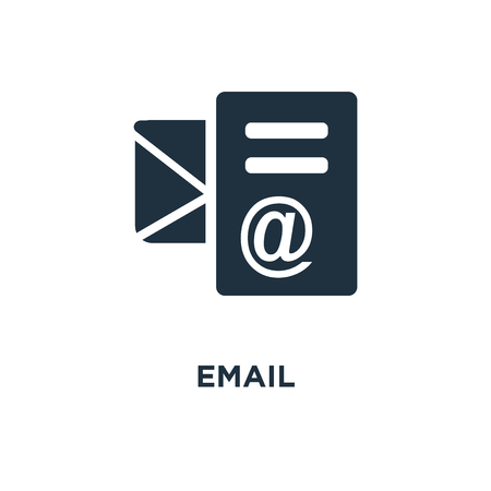 Email icon. Black filled vector illustration. Email symbol on white background. Can be used in web and mobile.のイラスト素材