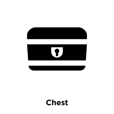 Chest icon vector isolated on white background, logo concept of Chest sign on transparent background, filled black symbolのイラスト素材