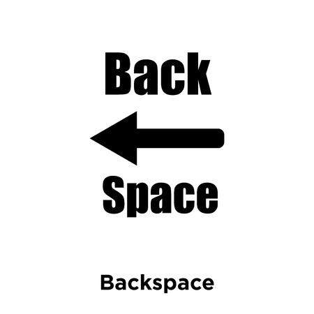 Backspace icon vector isolated on white background, logo concept of Backspace sign on transparent background, filled black symbol