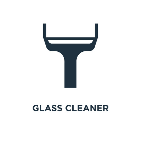 Glass cleaner icon. Black filled vector illustration. Glass cleaner symbol on white background. Can be used in web and mobile.のイラスト素材