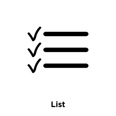 List icon vector isolated on white background, logo concept of List sign on transparent background, filled black symbolのイラスト素材