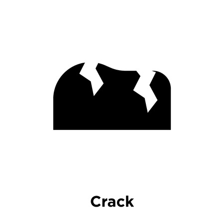 Crack icon vector isolated on white background, logo concept of Crack sign on transparent background, filled black symbolのイラスト素材