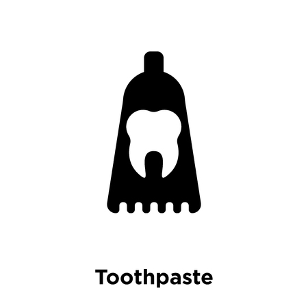 Toothpaste icon vector isolated on white background, logo concept of Toothpaste sign on transparent background, filled black symbolのイラスト素材
