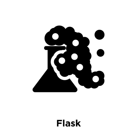 Flask icon vector isolated on white background, logo concept of Flask sign on transparent background, filled black symbolのイラスト素材