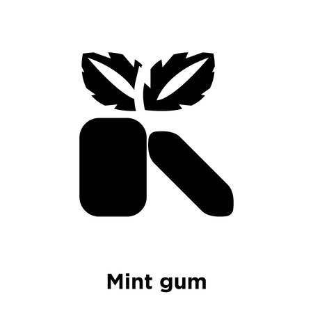 Mint gum icon vector isolated on white background, logo concept of Mint gum sign on transparent background, filled black symbolのイラスト素材