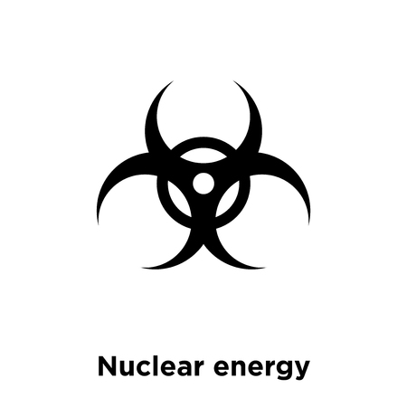 Nuclear energy icon vector isolated on white background, logo concept of Nuclear energy sign on transparent background, filled black symbolのイラスト素材