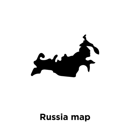 Russia map icon vector isolated on white background, logo concept of Russia map sign on transparent background, filled black symbolのイラスト素材