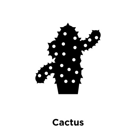 Cactus icon vector isolated on white background, logo concept of Cactus sign on transparent background, filled black symbolのイラスト素材