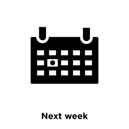 Next week icon vector isolated on white background, logo concept of Next week sign on transparent background, filled black symbolのイラスト素材