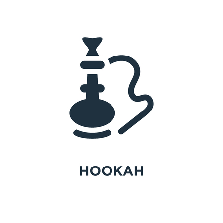 Hookah icon. Black filled vector illustration. Hookah symbol on white background. Can be used in web and mobile.のイラスト素材