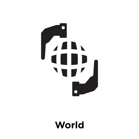 World icon vector isolated on white background, logo concept of World sign on transparent background, filled black symbolのイラスト素材