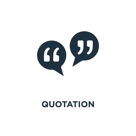 Quotation icon. Black filled vector illustration. Quotation symbol on white background. Can be used in web and mobile.のイラスト素材