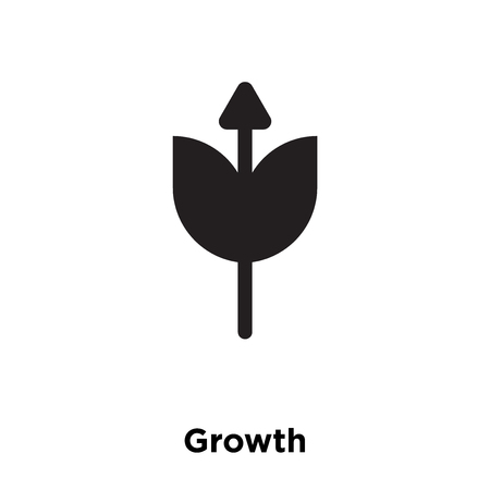 Growth icon vector isolated on white background, logo concept of Growth sign on transparent background, filled black symbolのイラスト素材