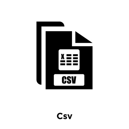 Csv icon vector isolated on white background, logo concept of Csv sign on transparent background, filled black symbol