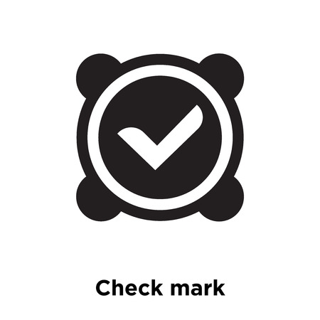 Check mark icon vector isolated on white background, logo concept of Check mark sign on transparent background, filled black symbolのイラスト素材