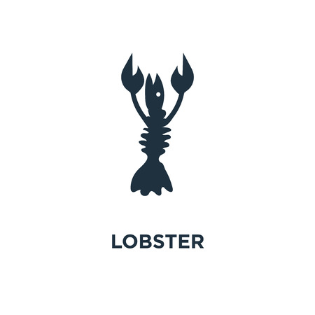 Lobster icon. Black filled vector illustration. Lobster symbol on white background. Can be used in web and mobile.のイラスト素材