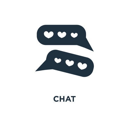 Chat icon. Black filled vector illustration. Chat symbol on white background. Can be used in web and mobile.のイラスト素材