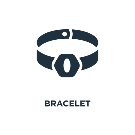 Bracelet icon. Black filled vector illustration. Bracelet symbol on white background. Can be used in web and mobile.のイラスト素材
