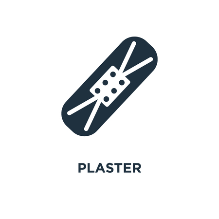 Plaster icon. Black filled vector illustration. Plaster symbol on white background. Can be used in web and mobile.のイラスト素材