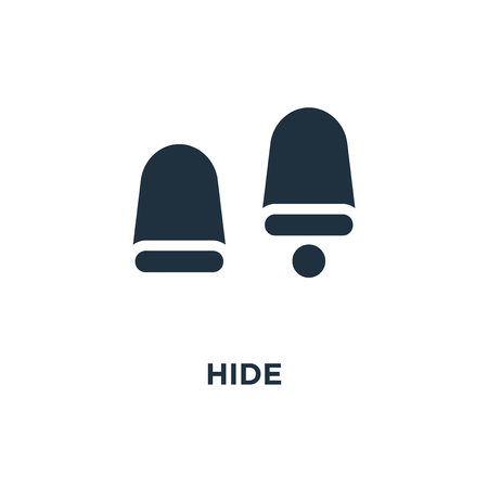 Hide icon. Black filled vector illustration. Hide symbol on white background. Can be used in web and mobile.のイラスト素材
