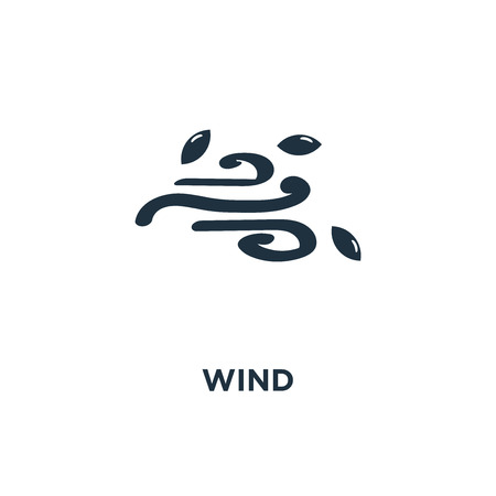 Wind icon. Black filled vector illustration. Wind symbol on white background. Can be used in web and mobile.のイラスト素材