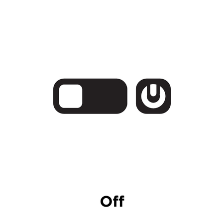 Off icon vector isolated on white background, logo concept of Off sign on transparent background, filled black symbolのイラスト素材