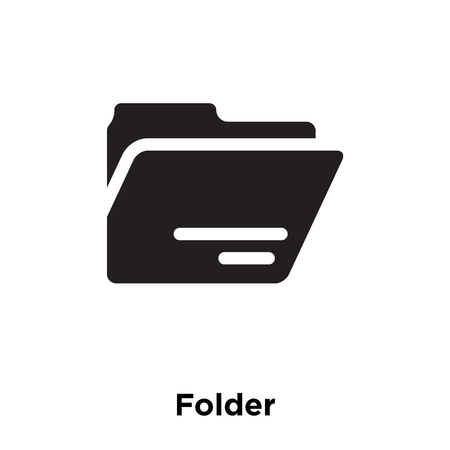 Folder icon vector isolated on white background, logo concept of Folder sign on transparent background, filled black symbolのイラスト素材