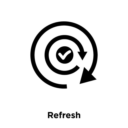Refresh icon vector isolated on white background, logo concept of Refresh sign on transparent background, filled black symbolのイラスト素材