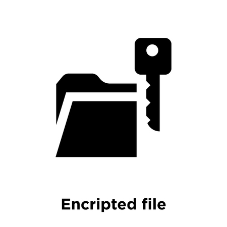 Encripted file icon vector isolated on white background, logo concept of Encripted file sign on transparent background, filled black symbol