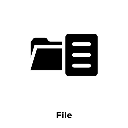 File icon vector isolated on white background, logo concept of File sign on transparent background, filled black symbolのイラスト素材