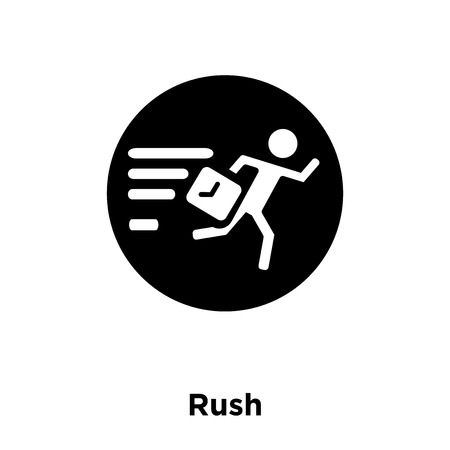 Rush icon vector isolated on white background, logo concept of Rush sign on transparent background, filled black symbol