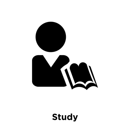 Study icon vector isolated on white background, logo concept of Study sign on transparent background, filled black symbol