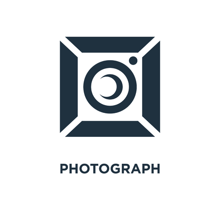 Photograph icon. Black filled vector illustration. Photograph symbol on white background. Can be used in web and mobile.のイラスト素材
